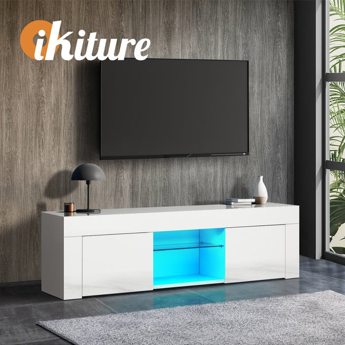 Sansi LED 16 Light TV Cabinet 130cm Entertainment Unit | Hi Gloss TV Unit Stand | 2 Colours