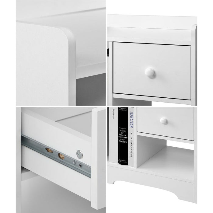 Junos Multi Storage Modern Bedside Table | Sleek Versatile Nightstand Table in 3 Colours