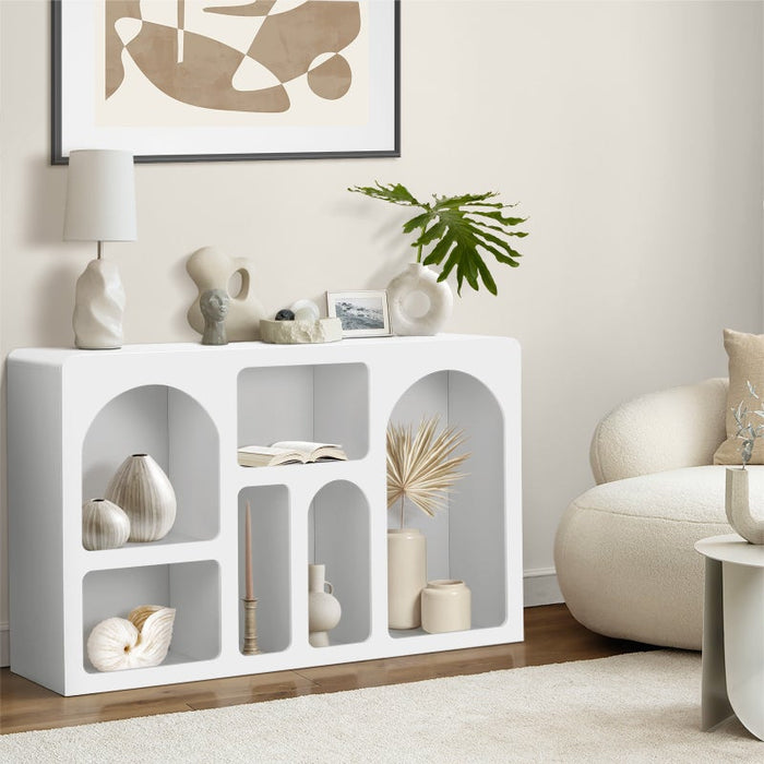 Amaro White Modern Display Cabinet | 120cm Modern White Multi Storage Display Stand Buffet Unit