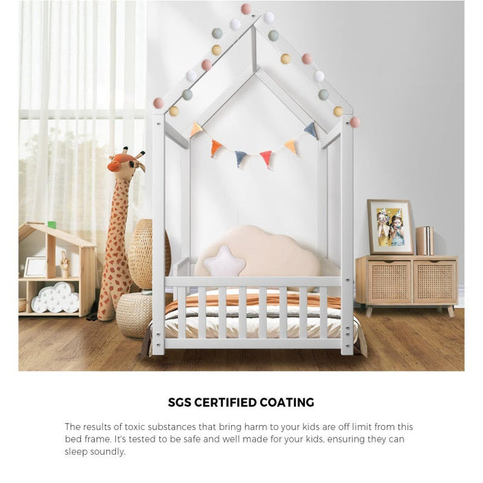 Funzee Wooden Kids House or Teepee Bed with Mattress Set | Children's Bed and Mattress Combo | Novlety Kids Beds - 4 Designs