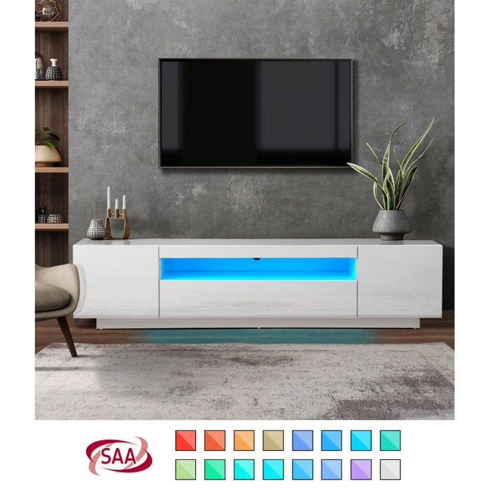 Markus LED 16 Light TV Cabinet 180cm Entertainment Unit | Hi Gloss TV Unit Stand | 2 Colours