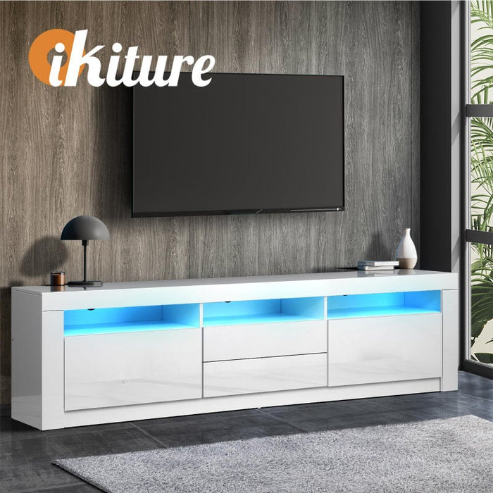 Neo Luxe LED 16 Light TV Cabinet 180cm Entertainment Unit | Hi Gloss TV Unit Stand with Multi Storage| 2 Colours