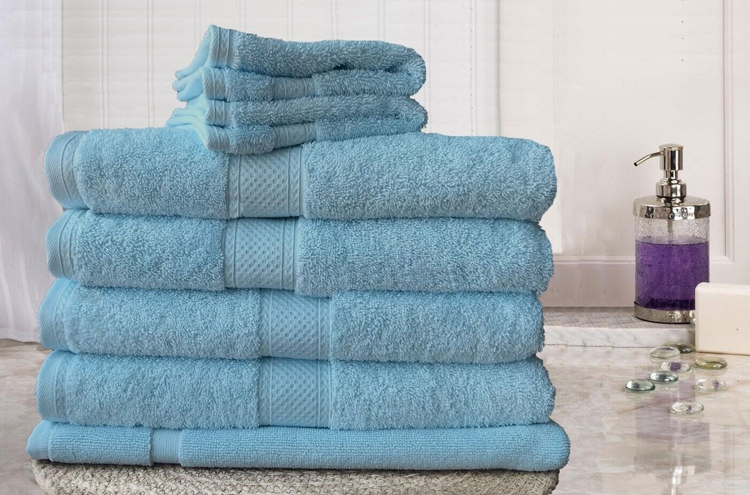 Nuvola 100% Premium Combed Cotton Large Bath Towel Set | 7 or 14pc Sets | Superior Abosrbance and Size  | 2 Sizes - 30 Colours