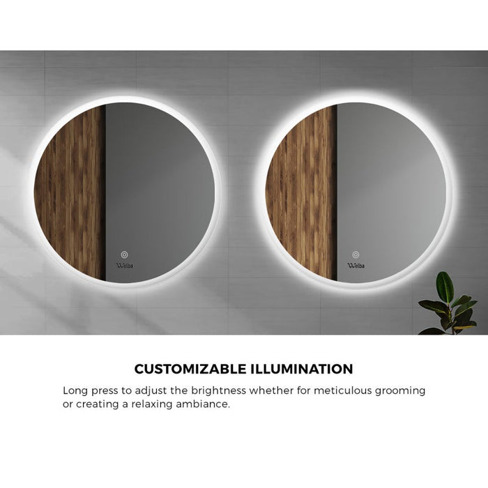 Lumiro Round Bathroom LED Mirror | Round Modern High Quality 3 Colour LED Bathroom Mirros | Easy Install Anti Fog | 3 Sizes